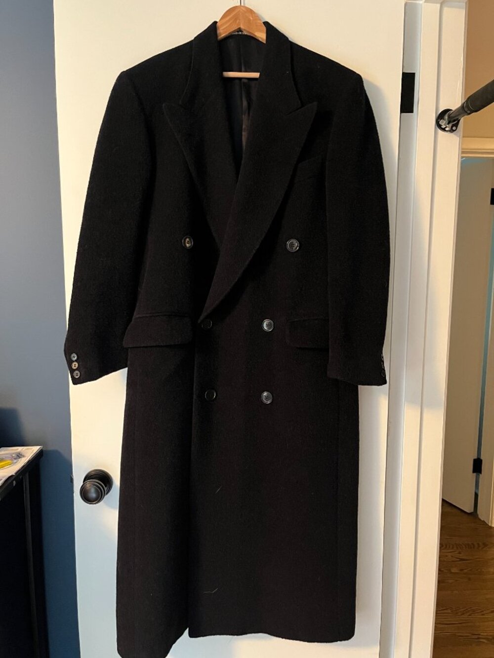 Vintage Giorgio Armani Alpaca Wool Double Breasted Overcoat